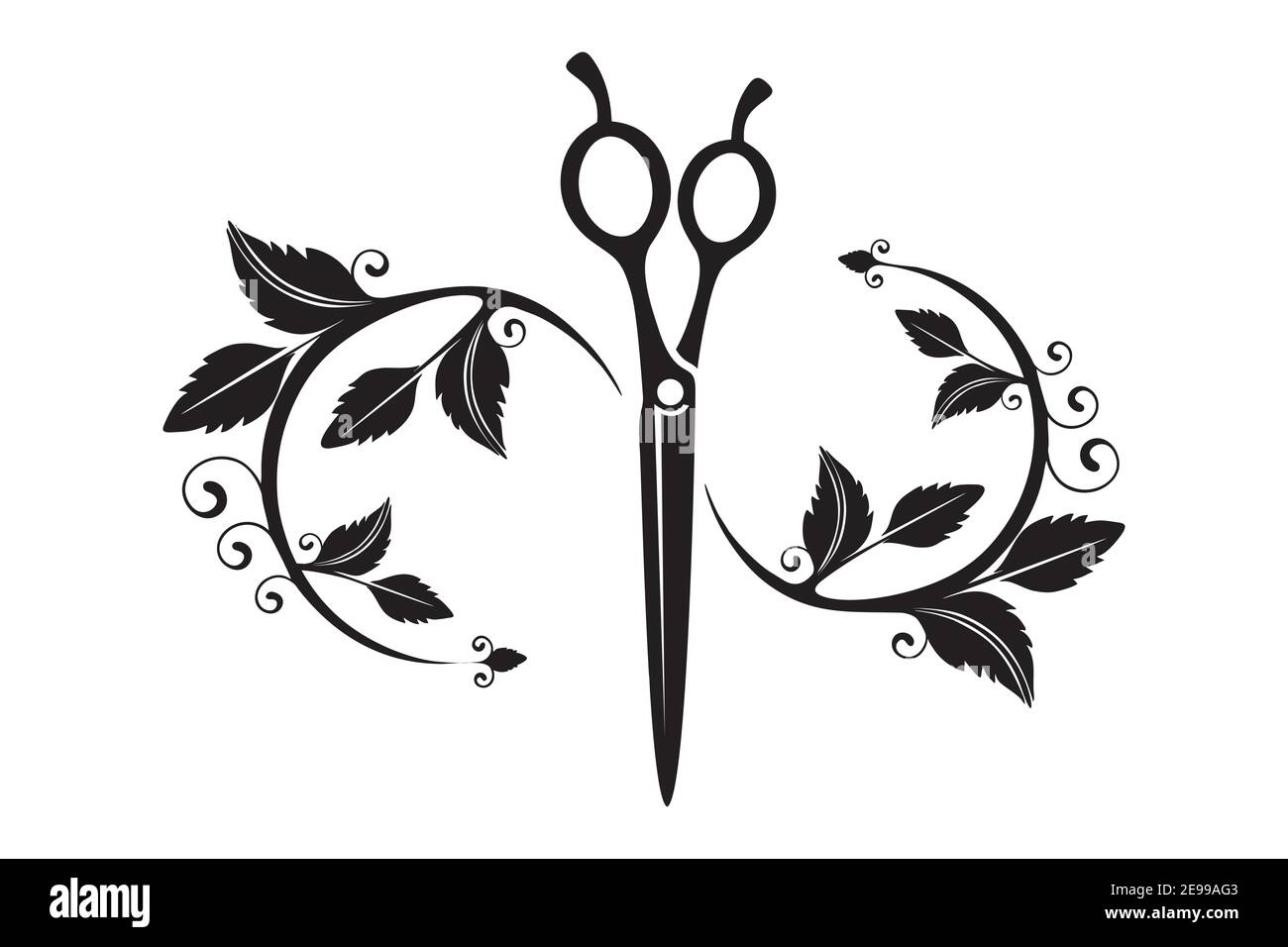 Coiffeur, logo du salon de beauté. Illustration vectorielle du signe des ciseaux Illustration de Vecteur