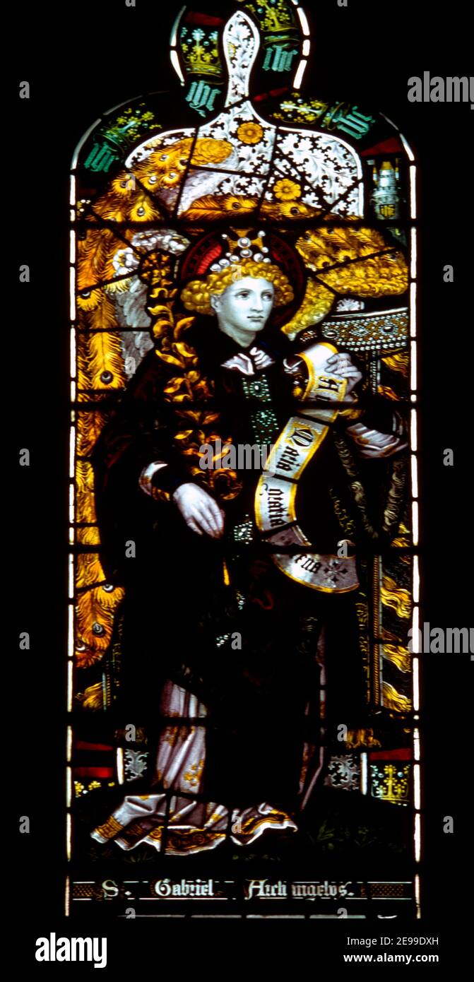 L'Archange Gabriel St Peters Église Paroissiale 1888 Essex South Weald Banque D'Images