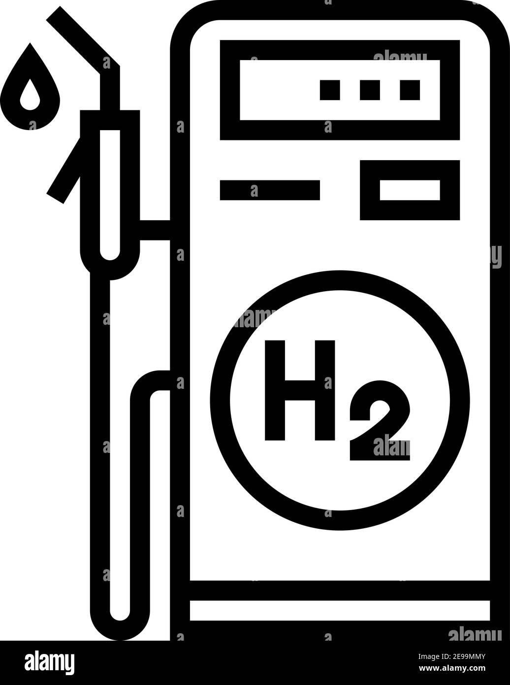 illustration vectorielle de l'icône de la ligne d'hydrogène de la station Illustration de Vecteur