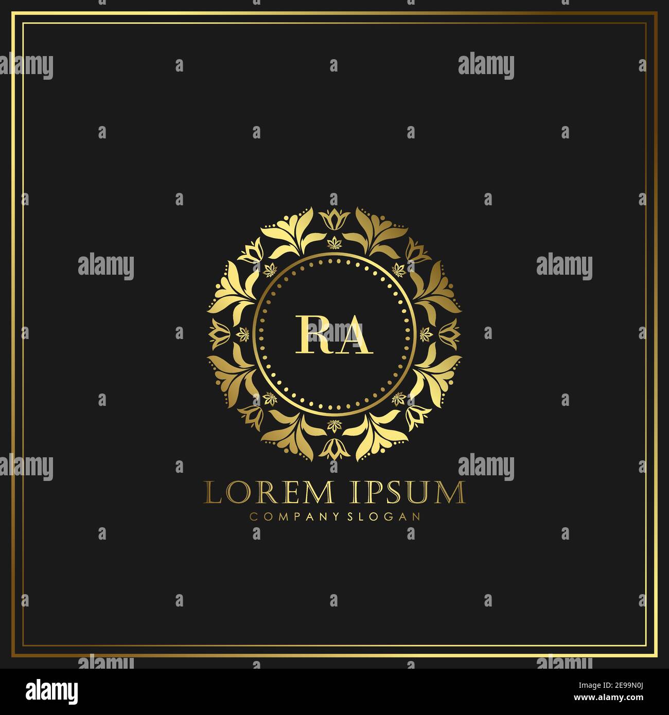 RA lettre initiale modèle de logo de luxe dans vecteur pour restaurant, Royalty, Boutique, café, Hôtel, Heraldic, bijoux, mode et autres vecteur illustrat Illustration de Vecteur