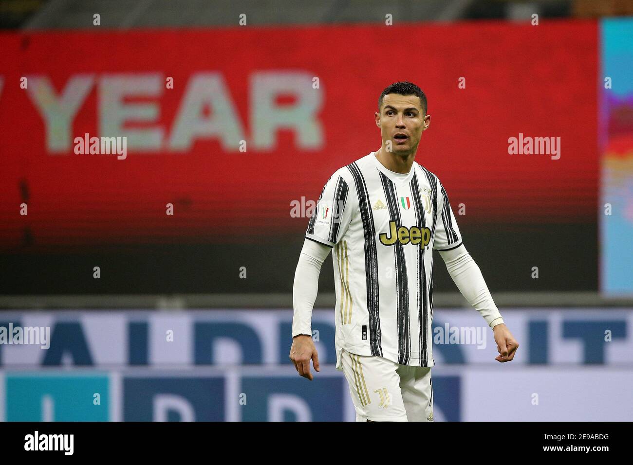 COUPE ITALIENNE 2020 21 première jambe des demi-finales INTER vs JUVENTUS 1-2 dans la photo: CRISTIANO RONALDO, CR7 Banque D'Images