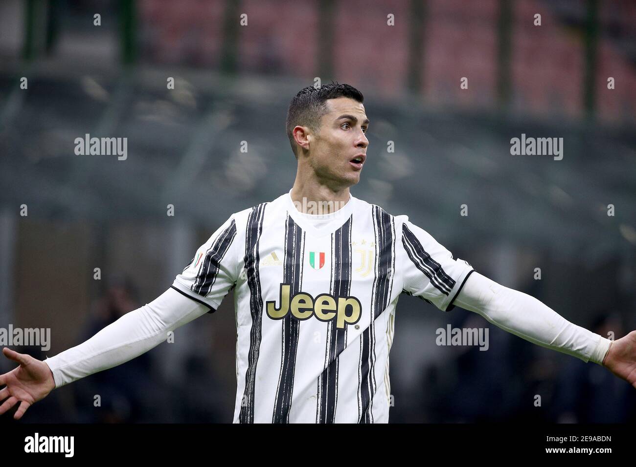 COUPE ITALIENNE 2020 21 première jambe des demi-finales INTER vs JUVENTUS 1-2 dans la photo: CRISTIANO RONALDO, CR7 Banque D'Images