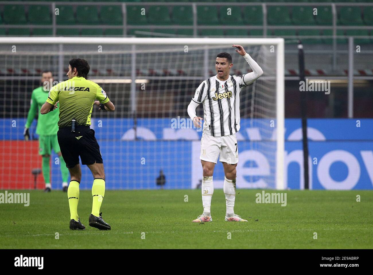 COUPE ITALIENNE 2020 21 première jambe des demi-finales INTER vs JUVENTUS 1-2 dans la photo: CRISTIANO RONALDO, CR7 Banque D'Images