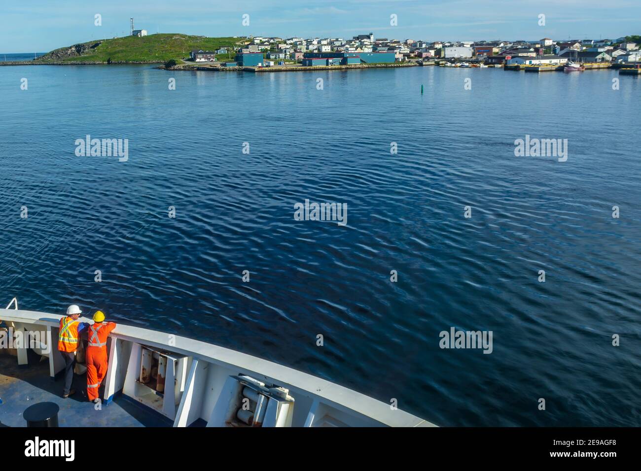 Ferry approchant de Terre-Neuve Banque D'Images