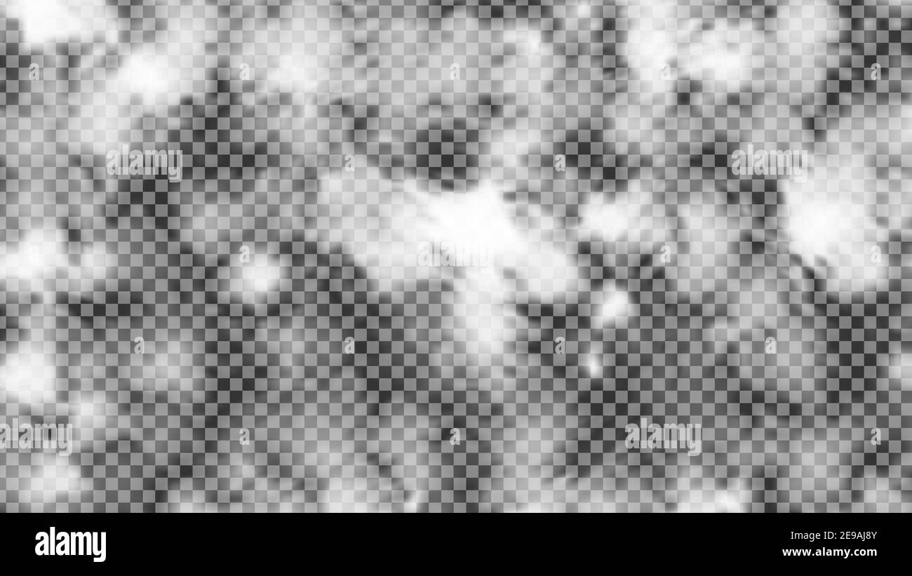 Effet Sky Fog Studio. Fumée transparente ou vapeur. VectorSmog sur l'air. Vapeur fumée condensation de cigarette. Collection Realistic Heaven. WhiteCloudy St Illustration de Vecteur