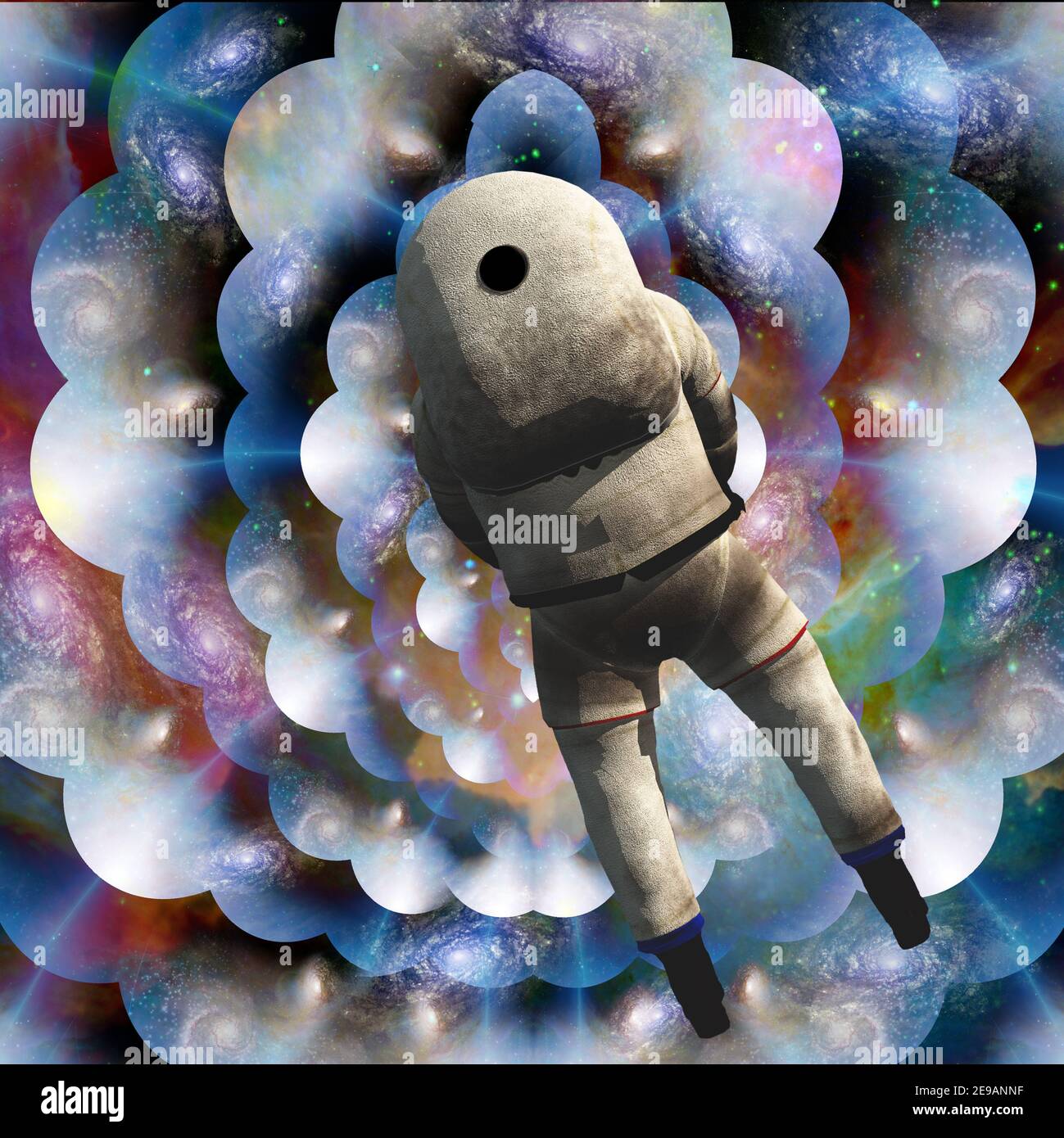 Imagination dans l'espace profond. Rendu 3D Banque D'Images