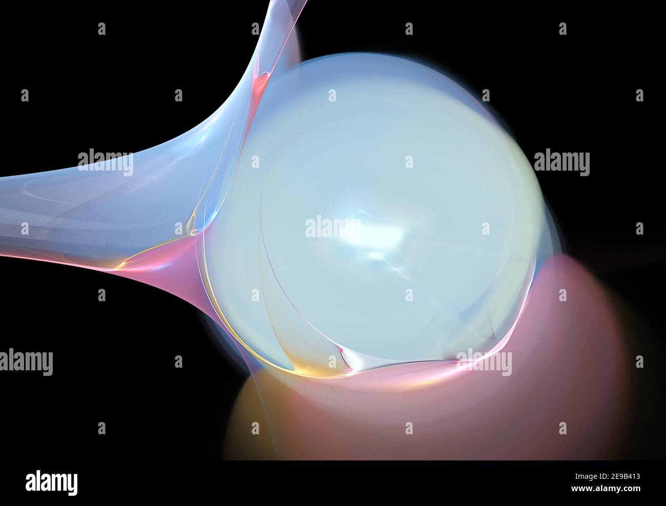 Fractales, portail d'ouverture abstrait sur fond noir Banque D'Images