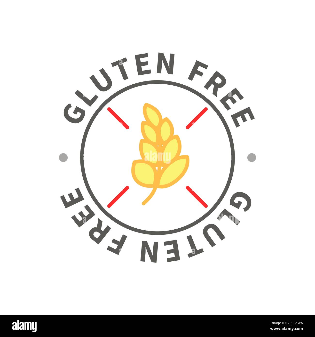 Icône allergène simple, panneau sans gluten sur blanc Illustration de Vecteur