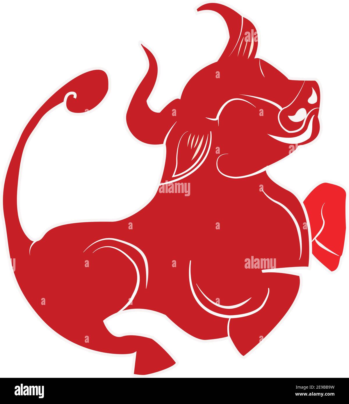 Silhouette de Happy ox Illustration de Vecteur