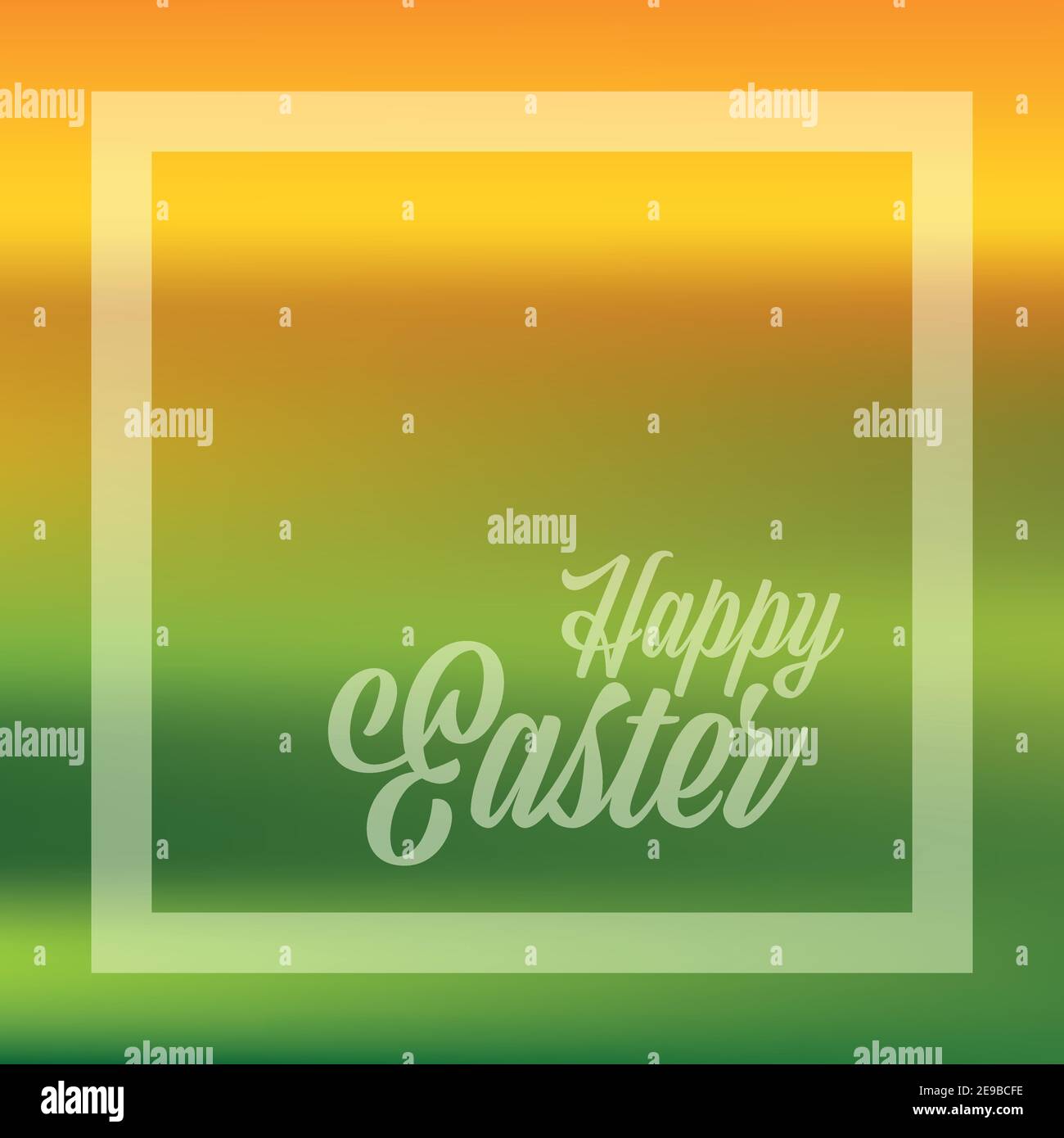 Banderole ou carte de vœux de joyeuses Pâques aux couleurs fraîches du printemps. Image vectorielle EPS10 avec cadre, texte et fond de maillage dégradé. Illustration de Vecteur