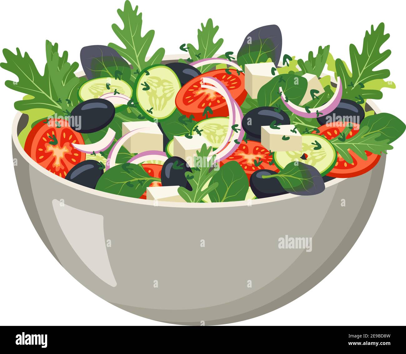 Salade de légumes frais maison Illustration de Vecteur
