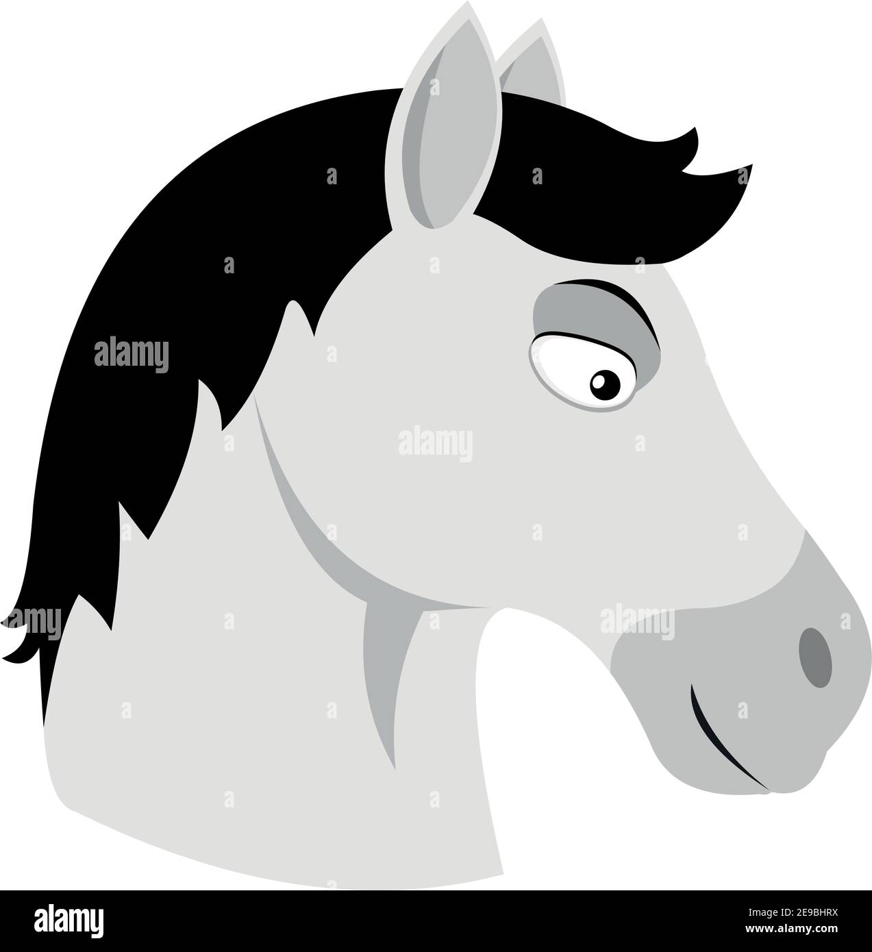 Illustration vectorielle de la tête d'un cheval blanc de dessin animé Illustration de Vecteur
