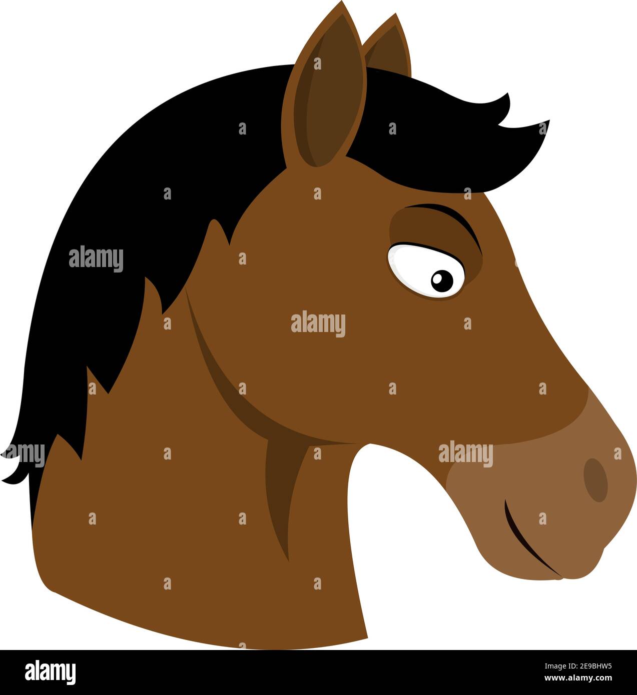 Illustration vectorielle du visage d'un cheval de dessin animé Illustration de Vecteur