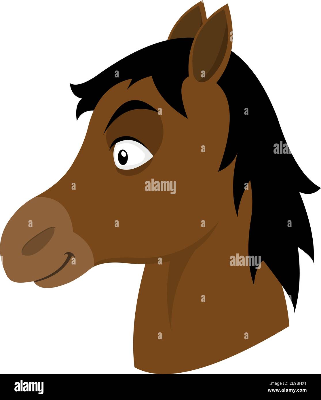 Illustration vectorielle de la tête d'un cheval de dessin animé Illustration de Vecteur