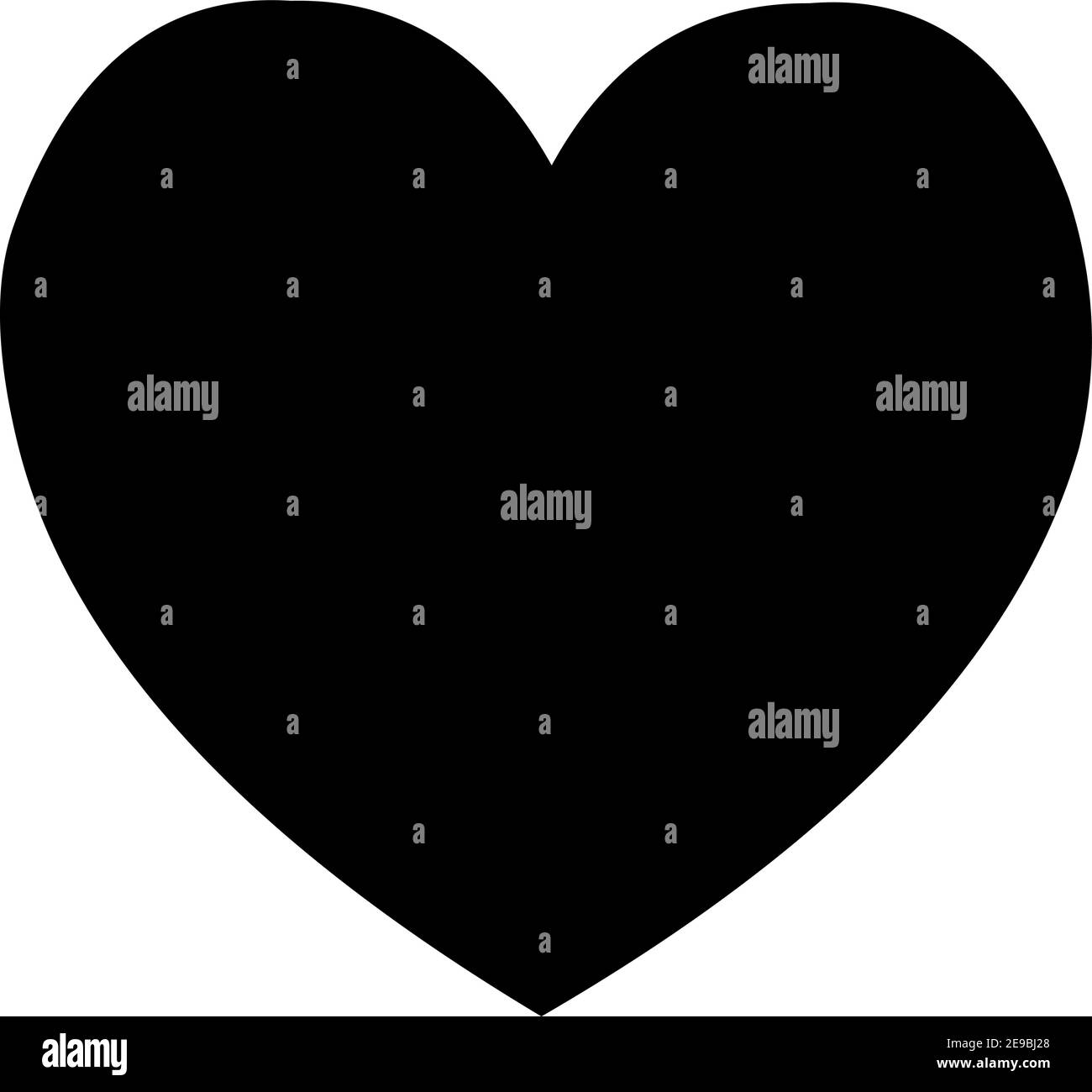 Illustration vectorielle d'une silhouette d'icône en forme de coeur noir Illustration de Vecteur