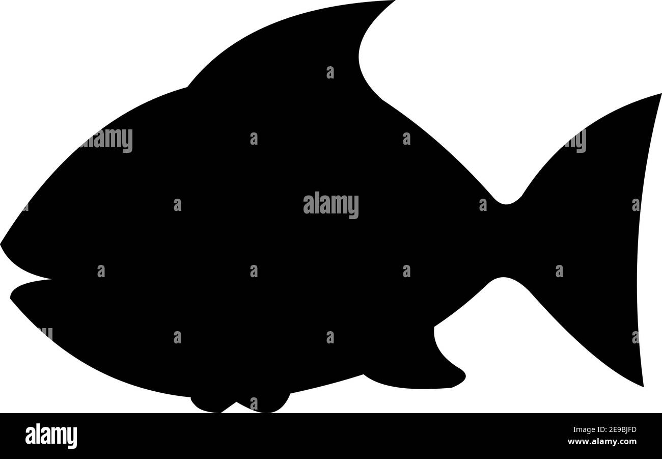 Illustration vectorielle de l'émoticône d'une silhouette de poisson Illustration de Vecteur