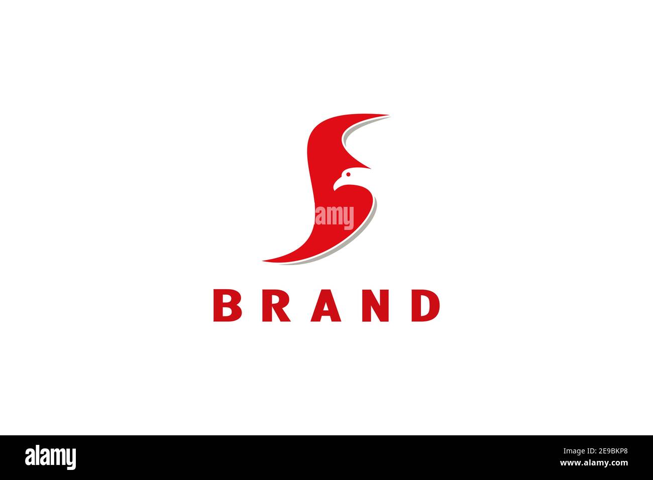 Logo abstrait de l'aile de l'aigle en forme de lettre s. Logo simple, moderne et minimaliste. Illustration de Vecteur