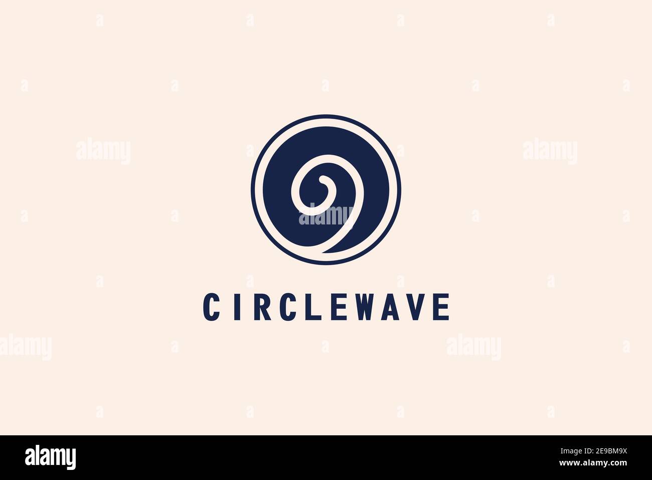 Modèle de conception de logo à vague circulaire abstraite, conception simple et unique de logo. Illustration de Vecteur