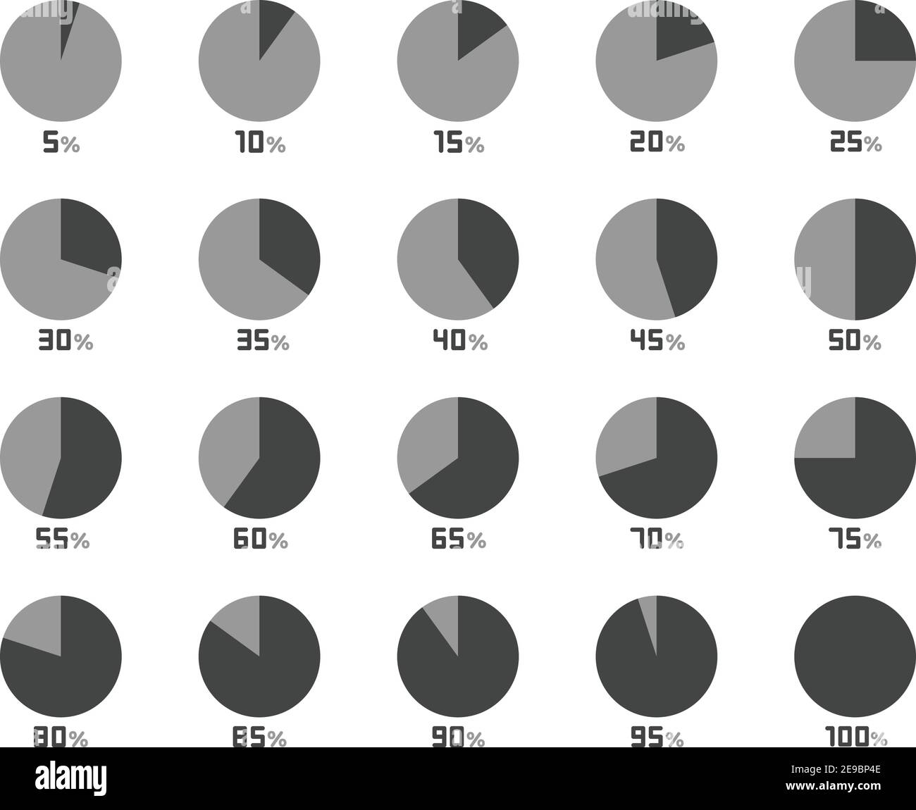 graphique circulaire avec ensemble d'icônes de pourcentage, vecteur et illustration Illustration de Vecteur