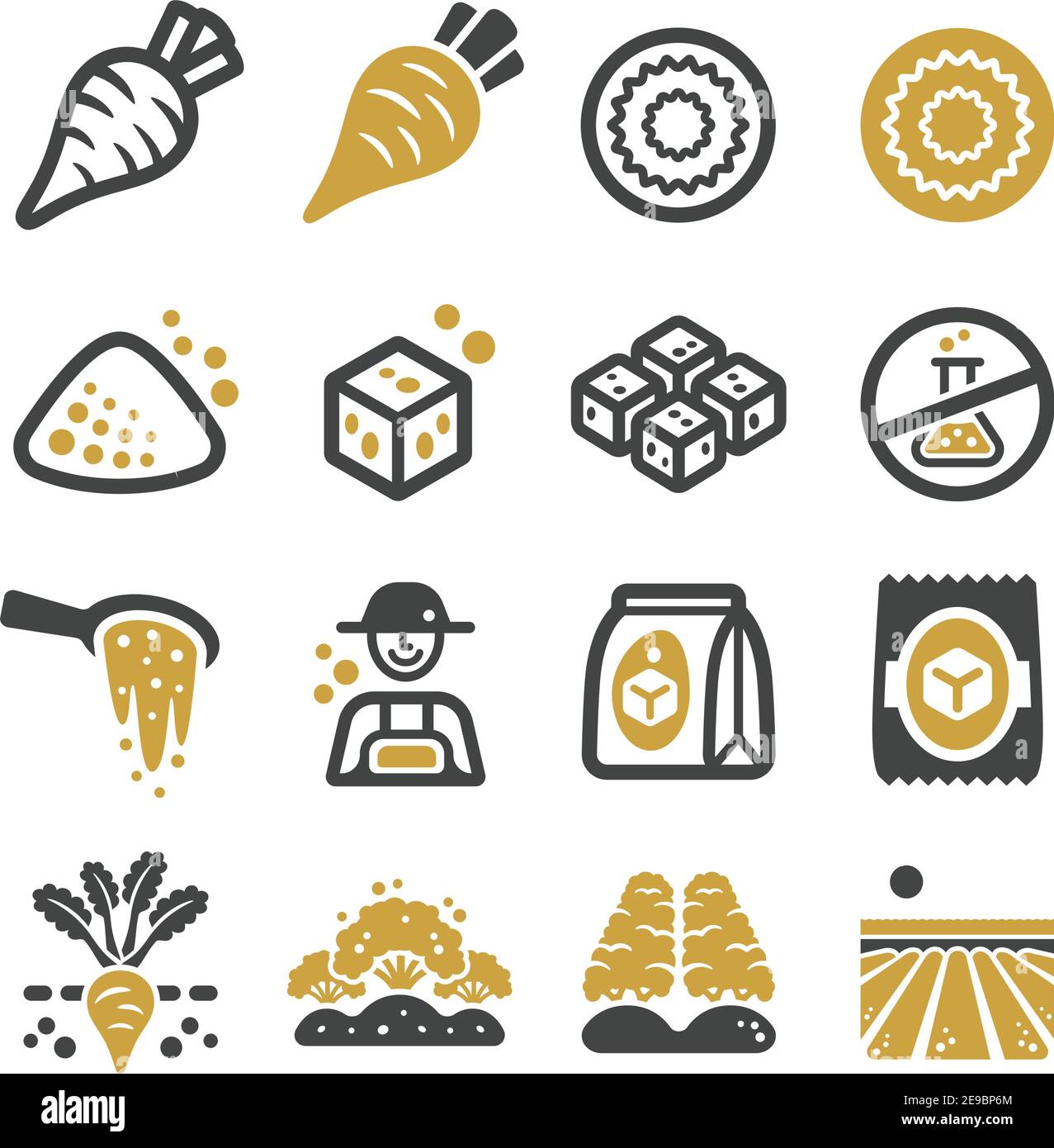 jeu d'icônes de betterave à sucre et de produit, vecteur et illustration Illustration de Vecteur