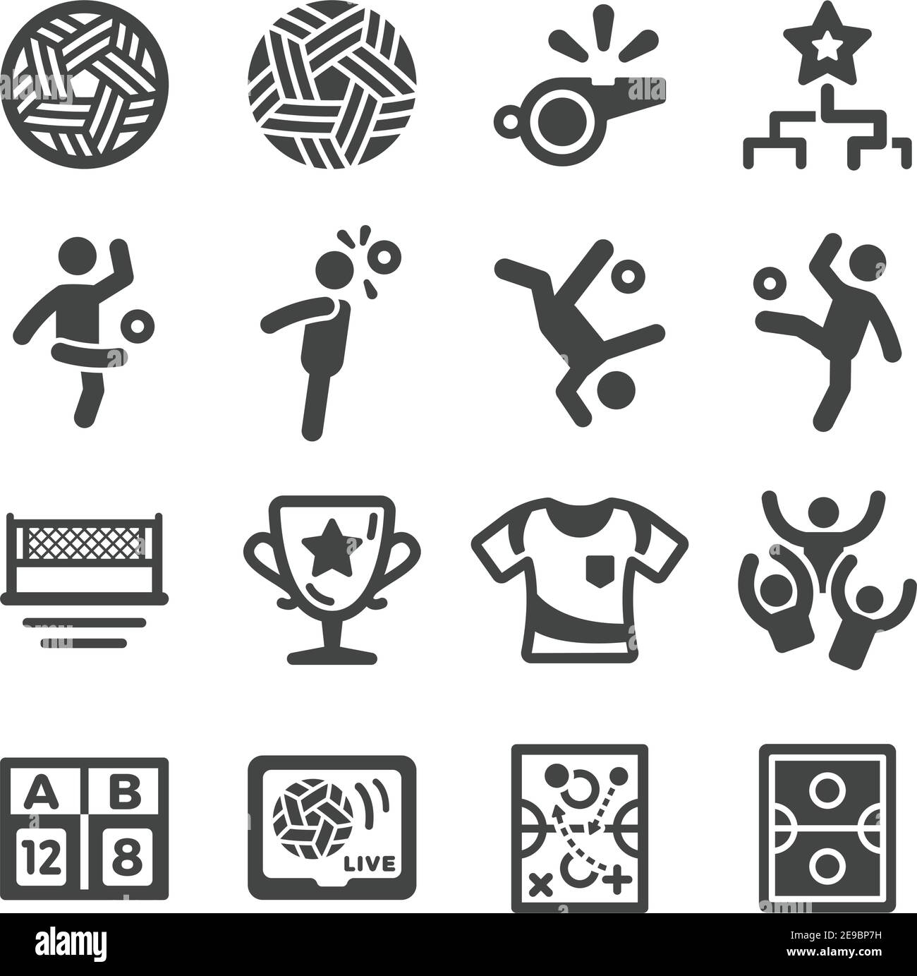 sepak takraw jeu d'icônes de sport et de loisirs, vecteur et illustration Illustration de Vecteur