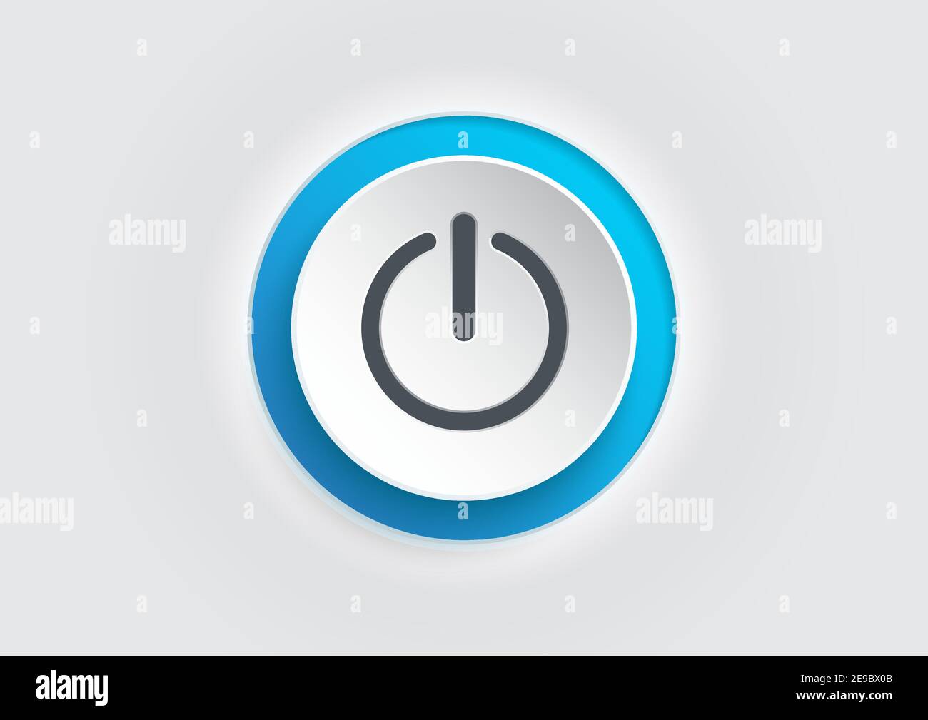Icône de bouton d'alimentation bleue sur fond blanc. vecteur illustrator. Illustration de Vecteur