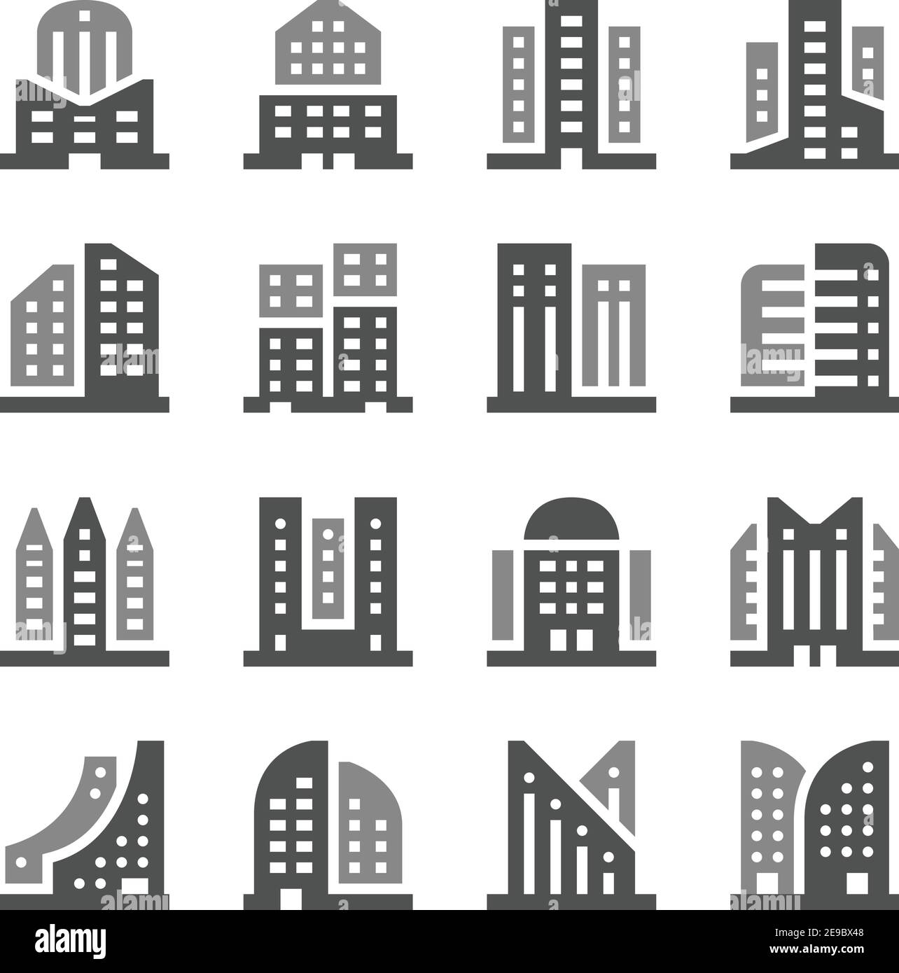 jeu d'icônes, vecteur et illustration de bâtiment et d'architecture Illustration de Vecteur