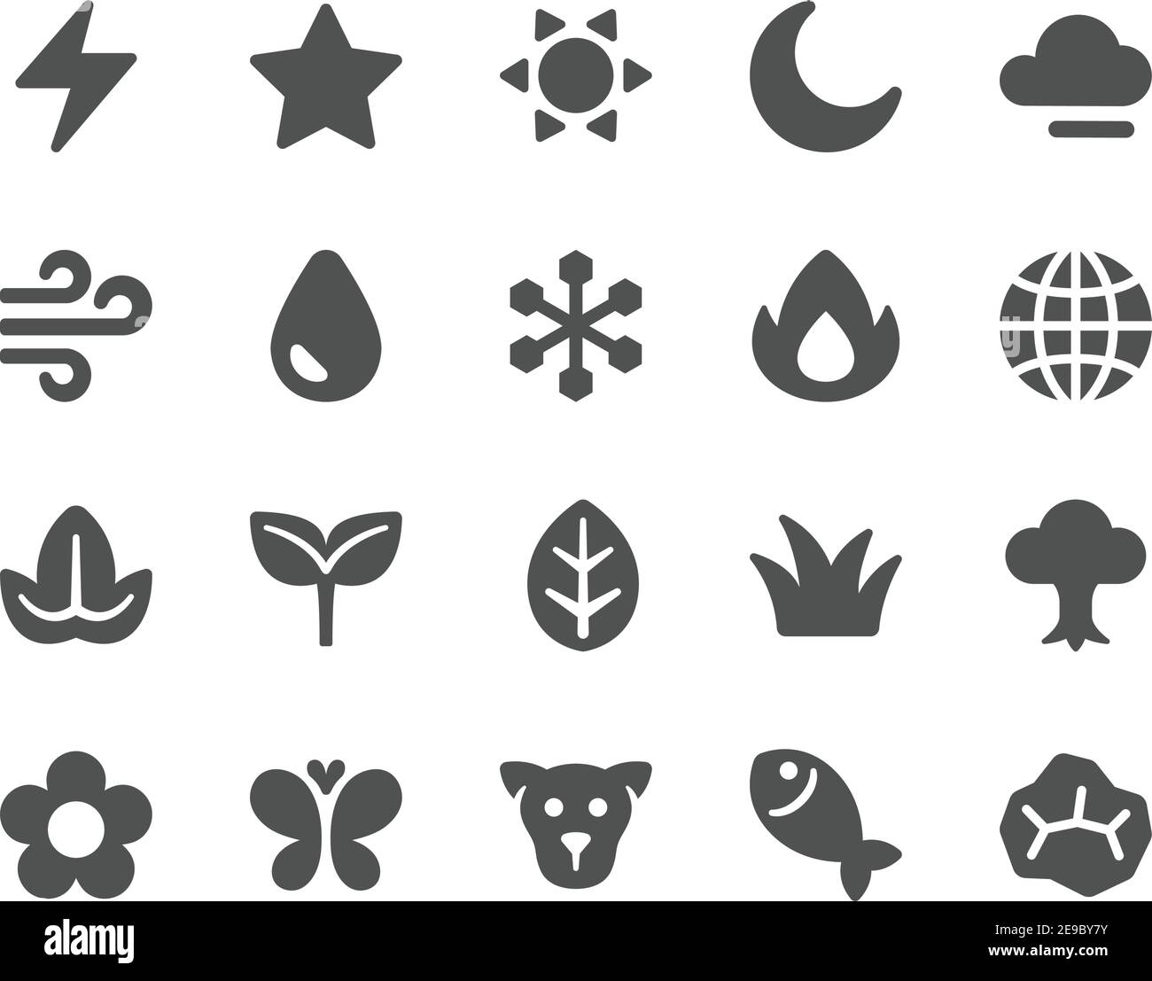 jeu d'icônes de nature, vecteur et illustration Illustration de Vecteur