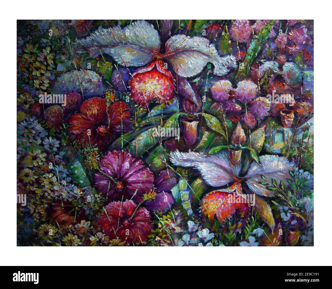 Art ,peinture à l'huile ,Orchid Flower , abstrait ,, design ,, arrière-plan, de thaïlande Banque D'Images