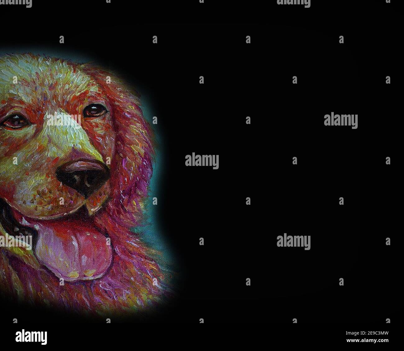 Art ,, peinture , acrylique , couleur , sourire , Golden Retriever chien , de Thaïlande Banque D'Images