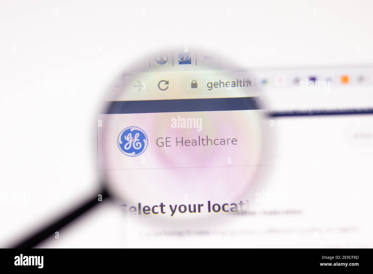 Los Angeles, Etats-Unis - 1er février 2021 : page du site Web de GE Healthcare. Gehealthcare.com logo sur l'écran, illustration Editorial Banque D'Images