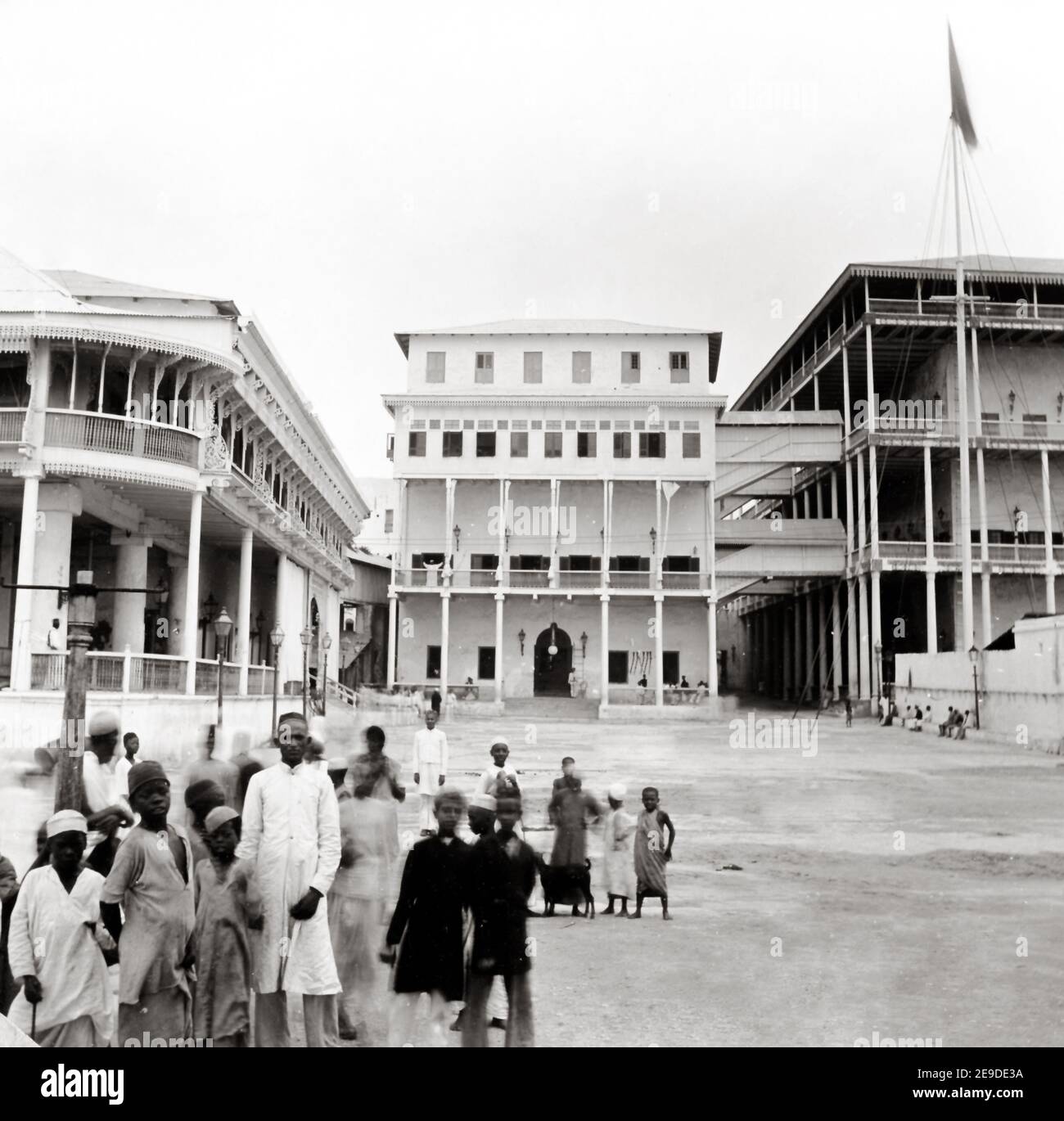 Photographie de la fin du XIXe siècle - Zanzibar, avant le bombardement en 1896. (La guerre Anglo-Zanzibar a parfois connu une 'guerre la plus courte du monde'). Banque D'Images