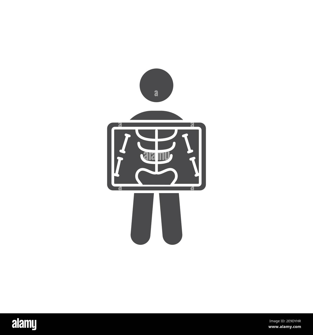 Icône de glyphe noir pour le dépistage des rayons X. Concept médical et scientifique. Diagnostics de laboratoire. Pictogramme pour le Web, l'application mobile, la promotion. Élément de conception UI UX Illustration de Vecteur