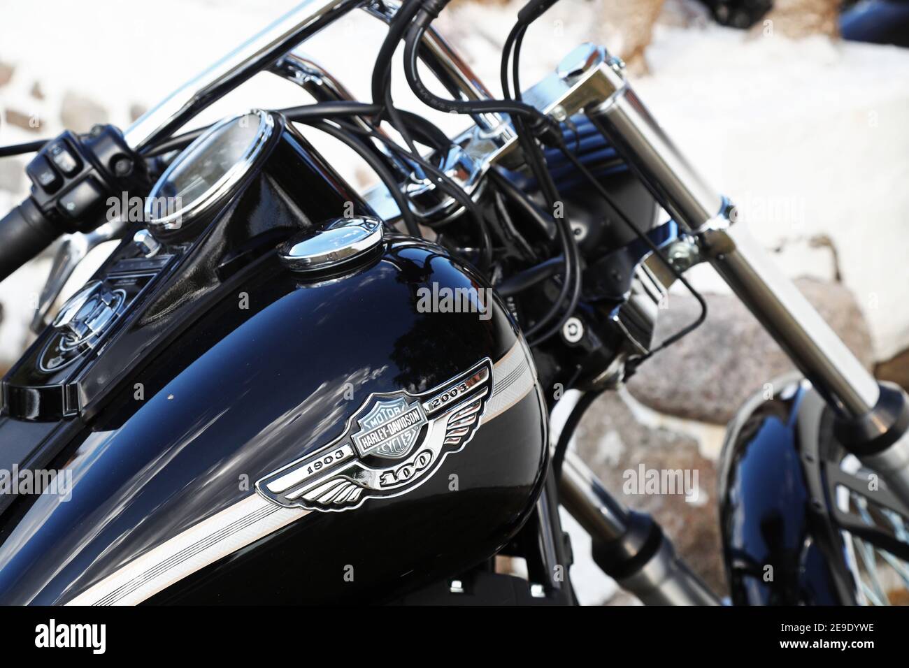 GRÄNNA, SUÈDE- 4 AOÛT 2018:UNE Harley Davidson moto. Banque D'Images