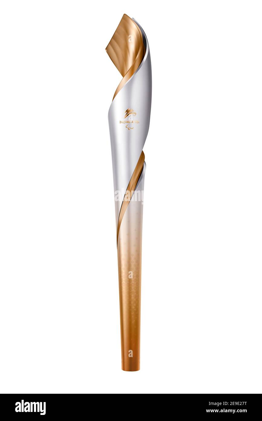 (210204) -- BEIJING, 4 février 2021 (Xinhua) -- la photo distribuée le 4 février 2021 montre la conception de la flamme paralympique d'hiver de Beijing 2022. (Comité d'organisation de Beijing 2022/document via Xinhua) Banque D'Images