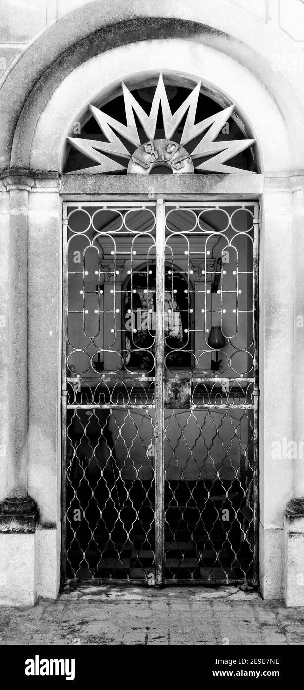 Porte en fer forgé Vintage cemetery Banque D'Images