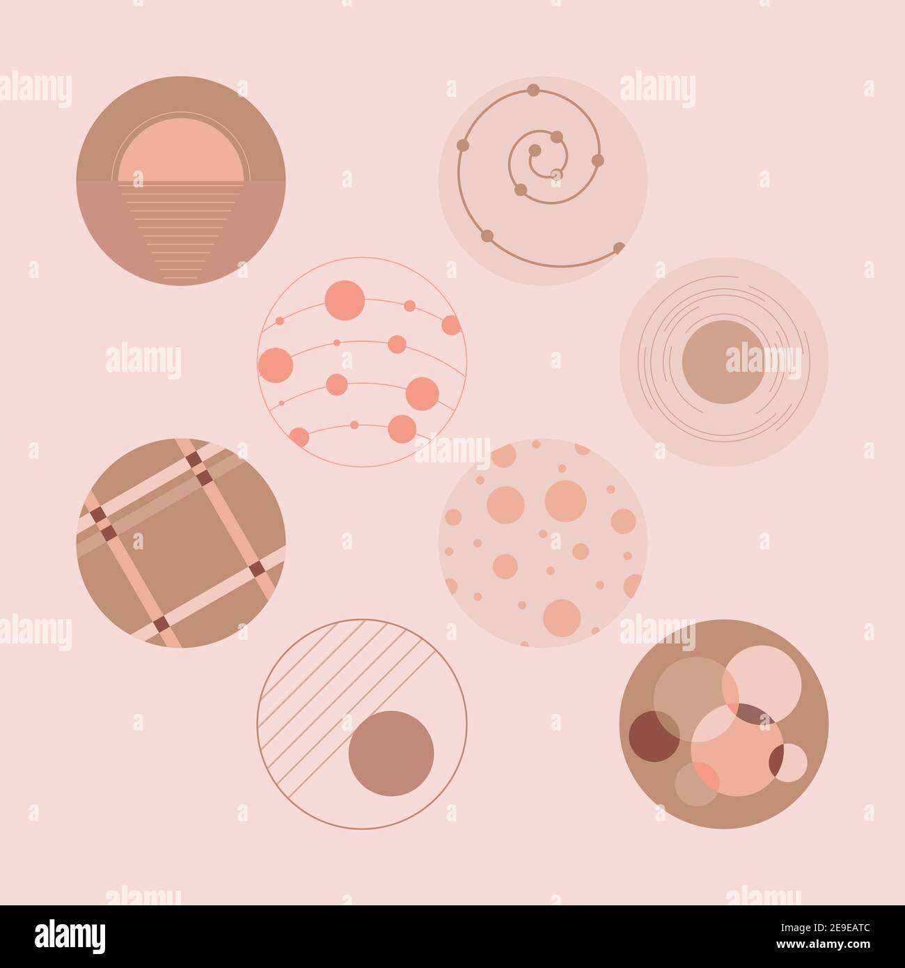 Nombre minimal d'icônes de cercle pour la couverture de surbrillance instagram Illustration de Vecteur