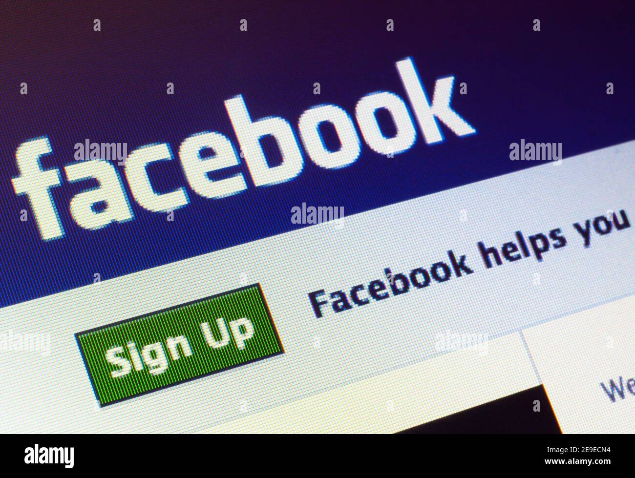 Facebook.com page d'accueil à l'écran. Facebook est un service de réseautage social et de microblogging en ligne Banque D'Images