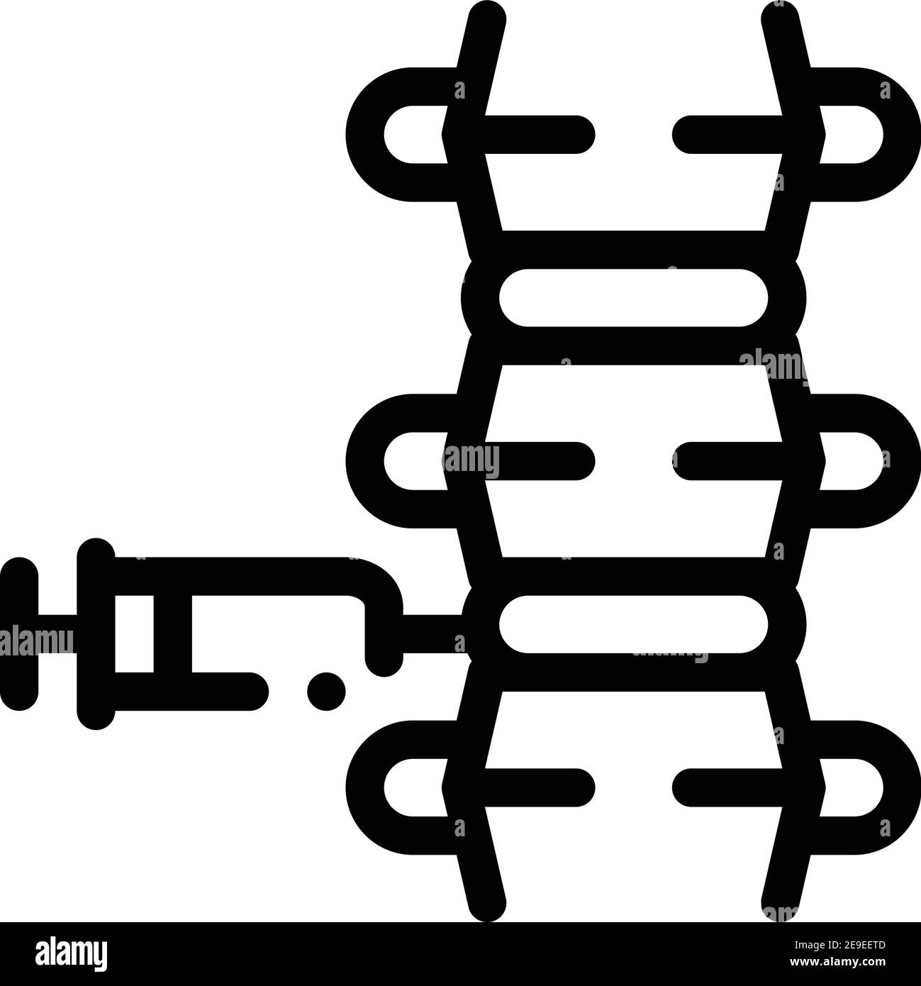 illustration du vecteur d'icône noire de l'anesthésie rachidienne épidurale Illustration de Vecteur