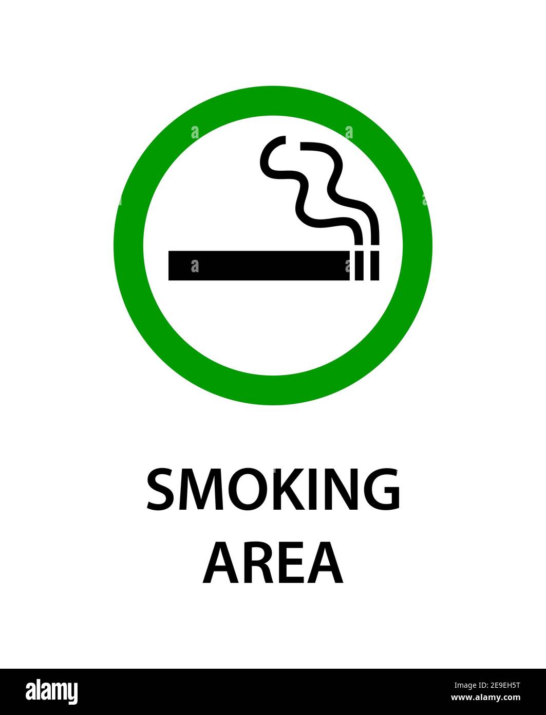 Panneau de l'espace fumeurs. Icône de symbole de cigarette vectoriel isolée sur fond blanc Illustration de Vecteur