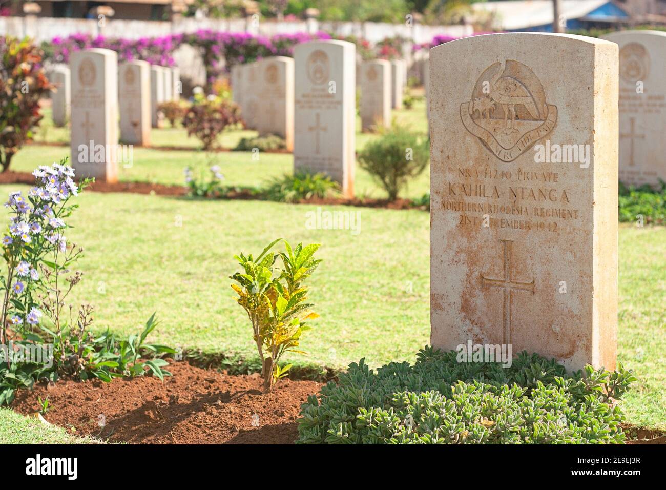 Cimetière britannique de la Seconde Guerre mondiale à Antsiranana (Diego Suarez), Madagascar Banque D'Images