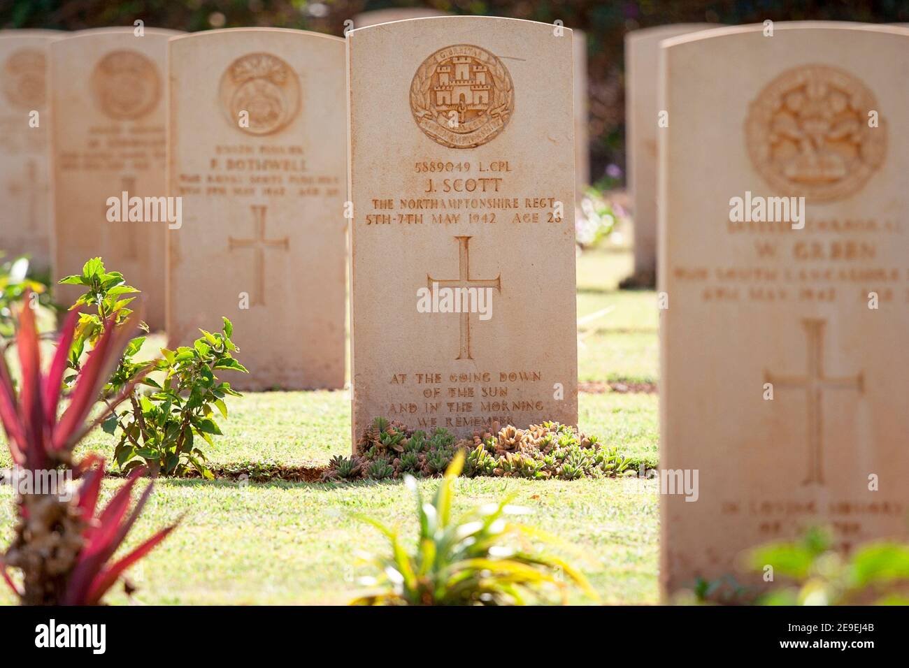 Cimetière britannique de la Seconde Guerre mondiale à Antsiranana (Diego Suarez), Madagascar Banque D'Images