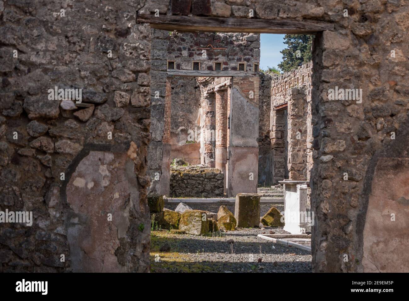 Pompéi, une ancienne ville près de Naples, en Italie, enterrée sous des cendres volcaniques dans l'éruption du Vésuve dans l'AD79., largement préservée sous les cendres Banque D'Images