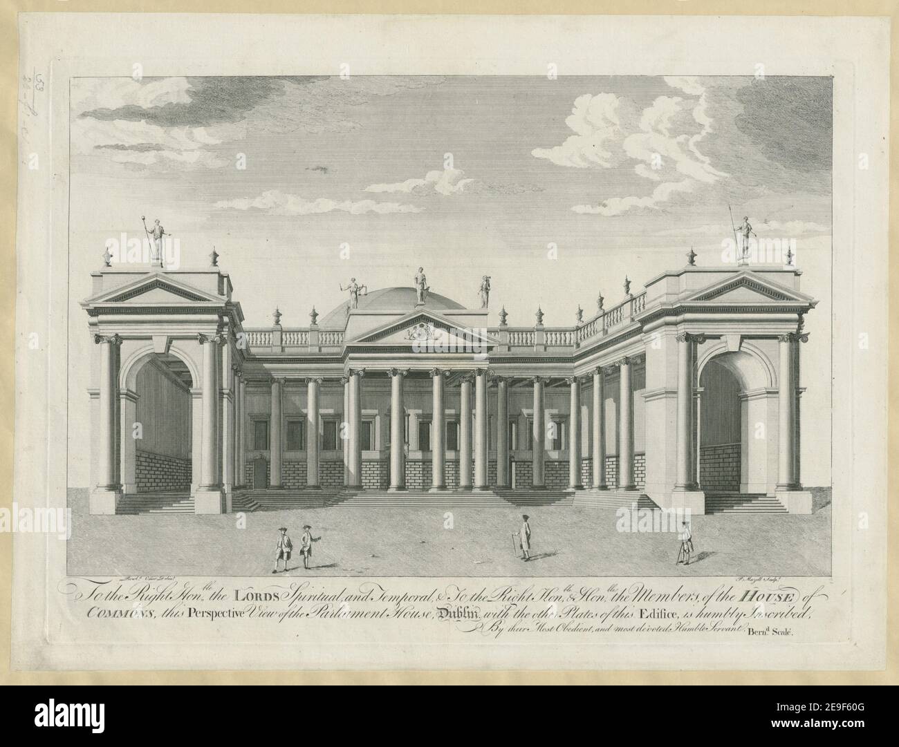 A droite hon. les Lords spirituel, et Temporal, et à droite hon. et hon., les députés, de la Chambre des communes, cette perspective de la Chambre du Parlement, Dublin, avec les autres plaques de cet E auteur Mazell, Peter 53.20.F.1.c. Lieu de publication: [Londres et Dublin] Éditeur: [Imprimé pour le propriétaire, et vendu par Henry Webley à Holborn près de Chancery Lane, Rob.t Sayer Fleet Street, J. Spilsbury Russel court Convent Garden, et Andrew Drury Dukes court St. Martins Lane, Printsellers]., Date de publication: [1767 c] Type d'article: 1 Banque D'Images