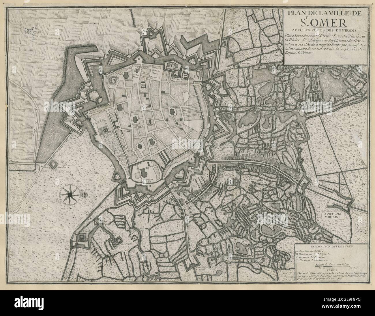 Ville De Grande Bretagne En 10 Lettres PLAN DE LA VILLE DE ST. OMER auteur Baillieu, Gaspar de 58.94. Lieu de  publication: A PARIS Editeur: Chez le Sr BAILLIEU géographe au bout du pont  au changement vis a vis
