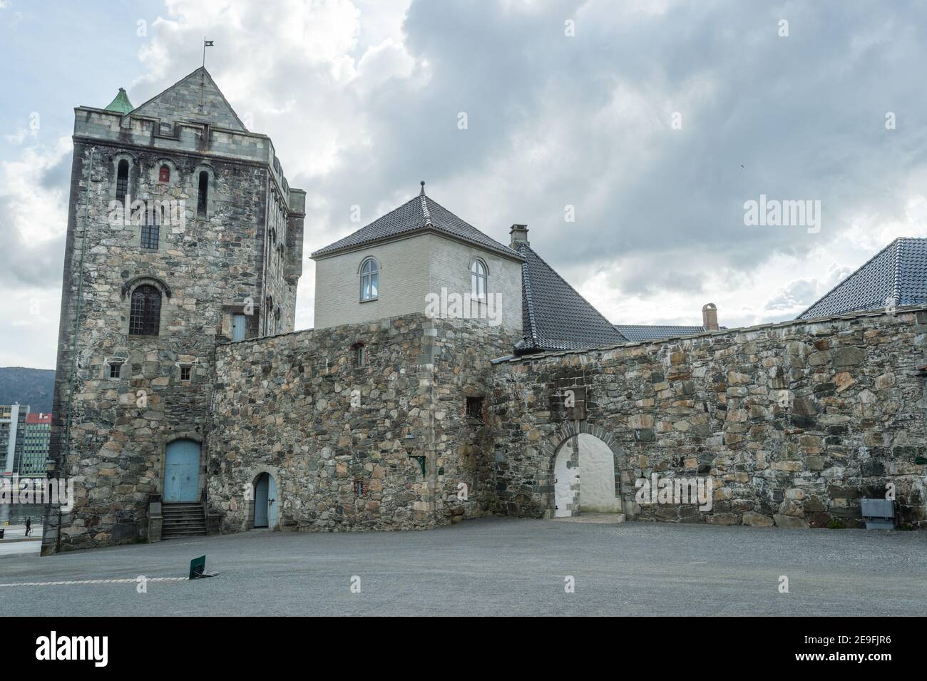 La Rosenkrantztårnet (Tour Rosenkrantz), Bergenhus Festning (forteresse), Bergen, Norvège. Banque D'Images