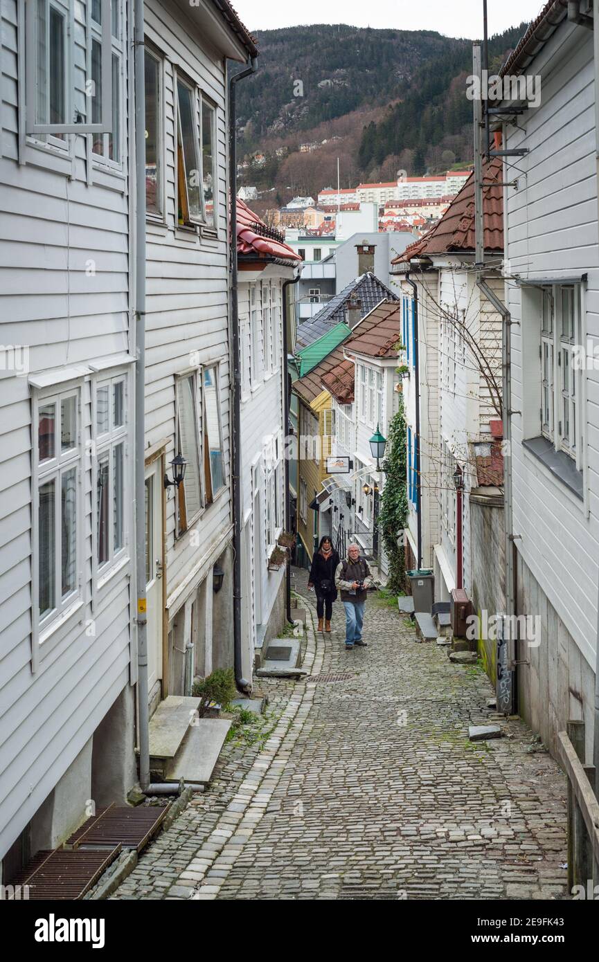 Hennebysmauet, Strandsiden, Bergen, Norvège Banque D'Images