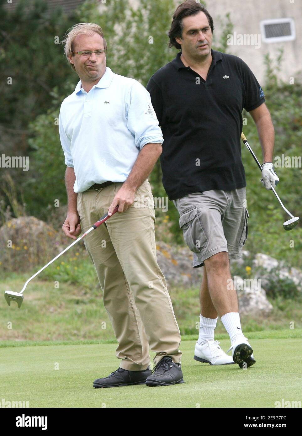 Emmanuel Chain et Laurent Fignon participent au tournoi de golf Personnality qui s'est tenu à Feucherolles, près de Paris, le 22 septembre 2006. Photo de Mehdi Taamallah/ABACAPRESS.COM Banque D'Images