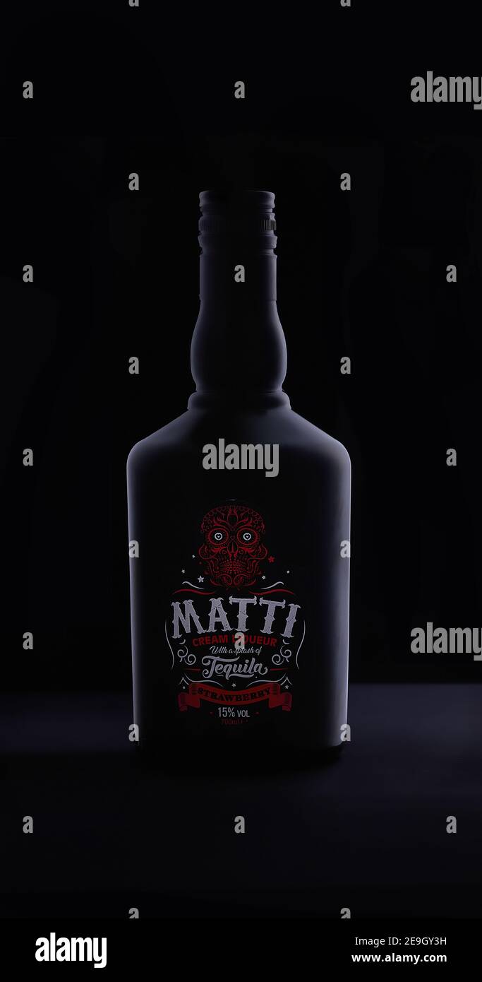 Liqueur de crème de fraise Matti Tequila Rose Banque D'Images