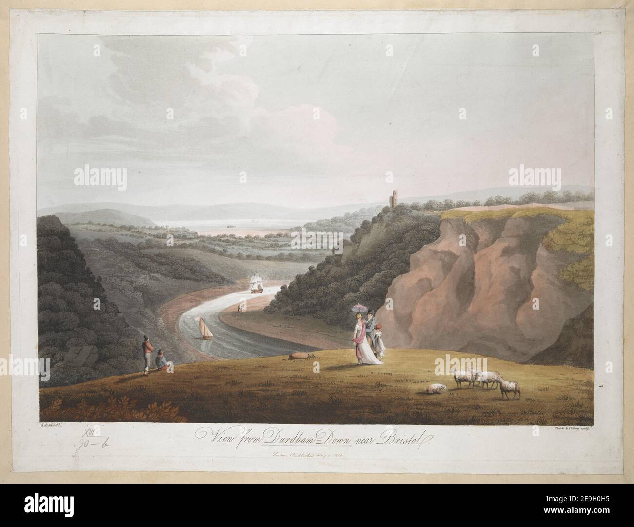 Vue depuis Durdham, près de Bristol. Auteur Dubourg, Matthew 13.90.b. Lieu de publication: London Éditeur: [Éditeur non identifié] Date de publication: Publié le 1er mai 1810. Type d'article: 1 imprimé Moyen: Aquatint et gravure avec coloration à la main Dimensions: Feuille 31.2 x 41.2 cm ancien propriétaire: George III, Roi de Grande-Bretagne, 1738-1820 Banque D'Images